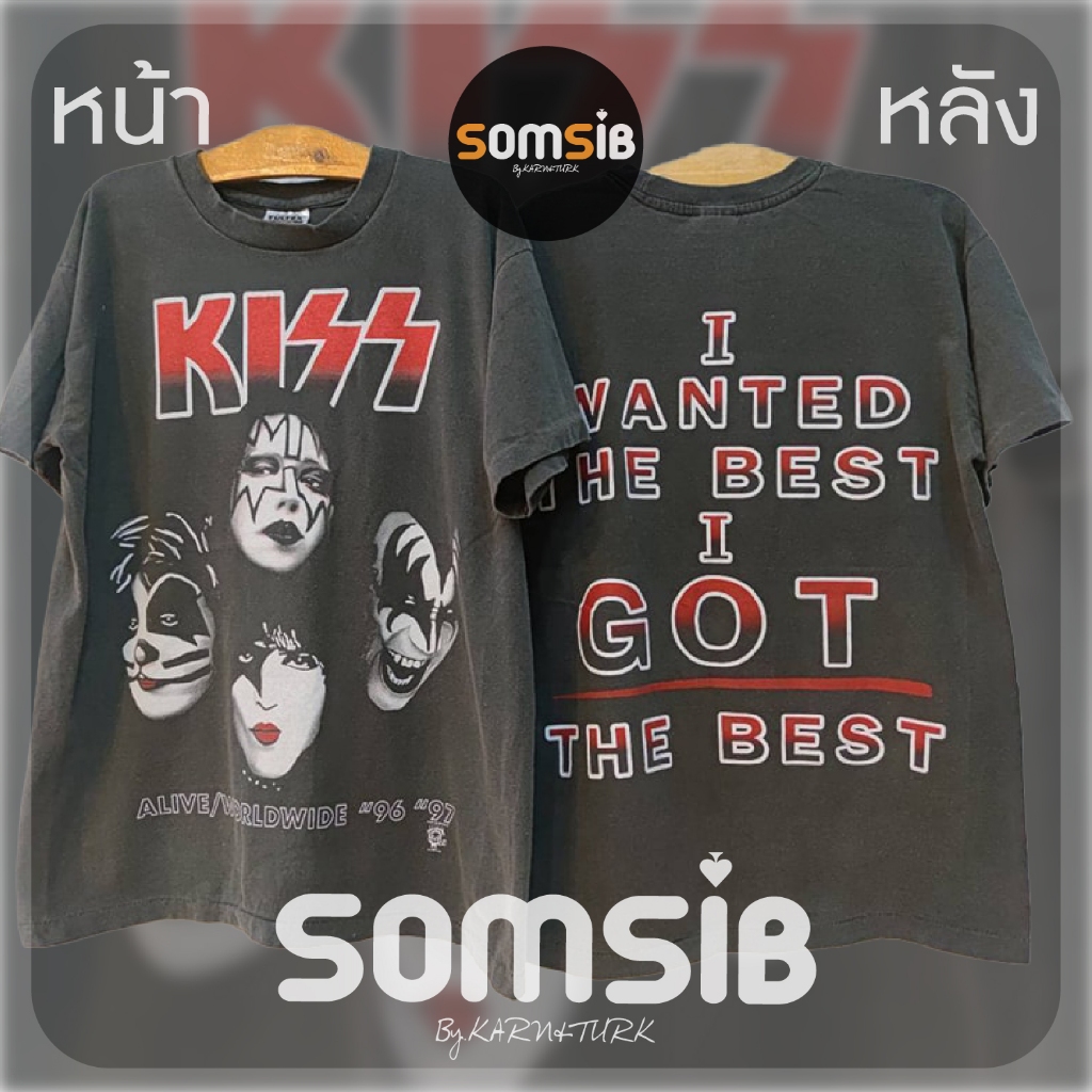 เสื้อ ผ้าเฟด วง KISS - ROSE