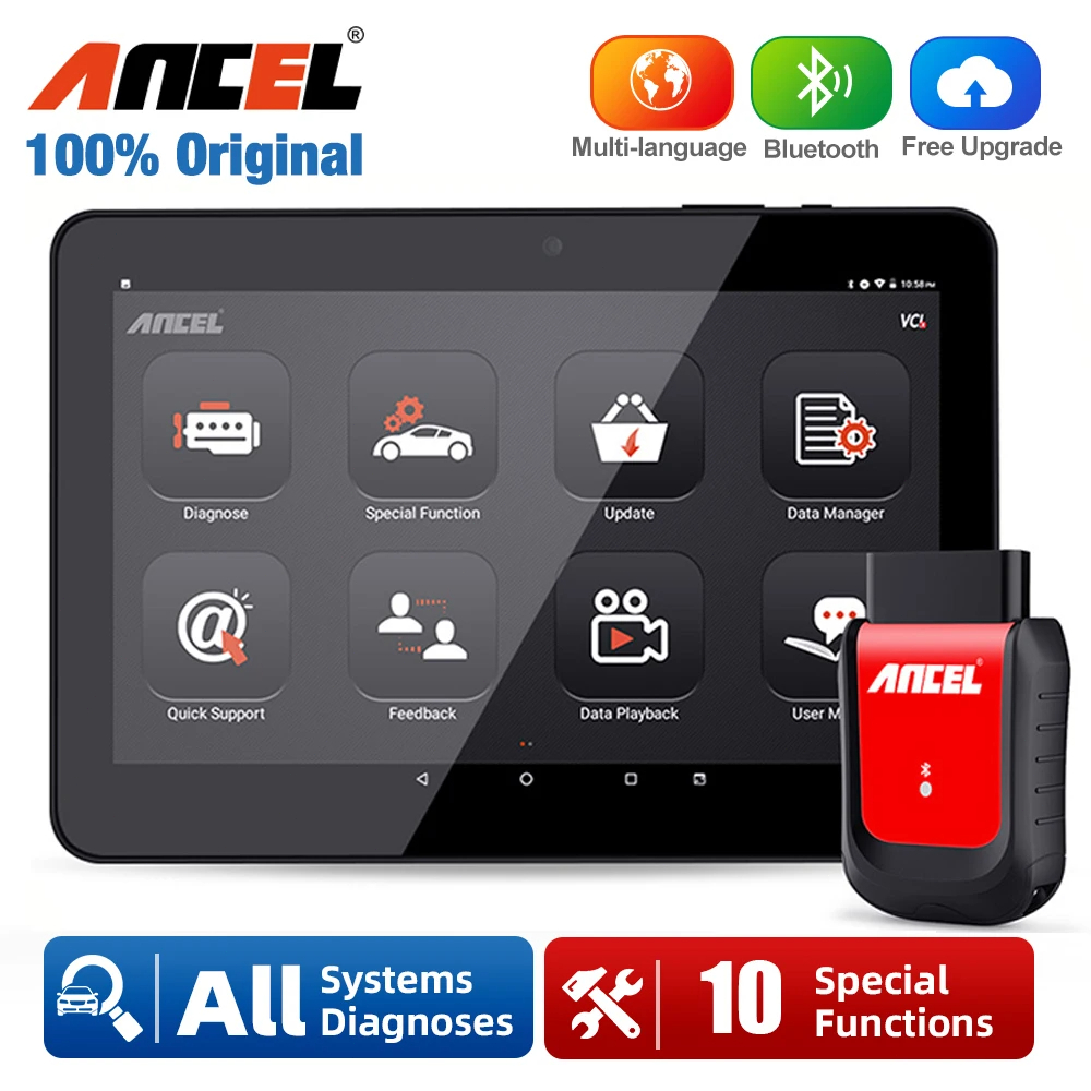 ANCEL X6 OBD2 ยานยนต์ขั้นสูงเครื่องสแกนเนอร์มืออาชีพบลูทูธไร้สายเครื่องมือวินิจฉัยระบบเต็มรูปแบบ