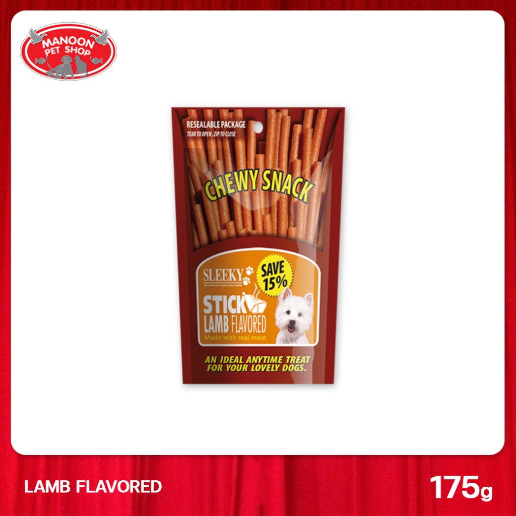 [MANOON] SLEEKY Chewy Stick Lamb Flavored รสแกะ 175 กรัม (ชนิดแท่ง)