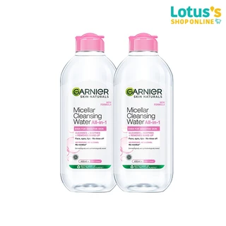 การ์นิเย่ ไมเซล่า คลีนซิ่ง วอเตอร์ ขนาด 400 มล. (แพ็คคู่) GARNIER MICELLAR WATER 400 ML. (TWIN PACK)