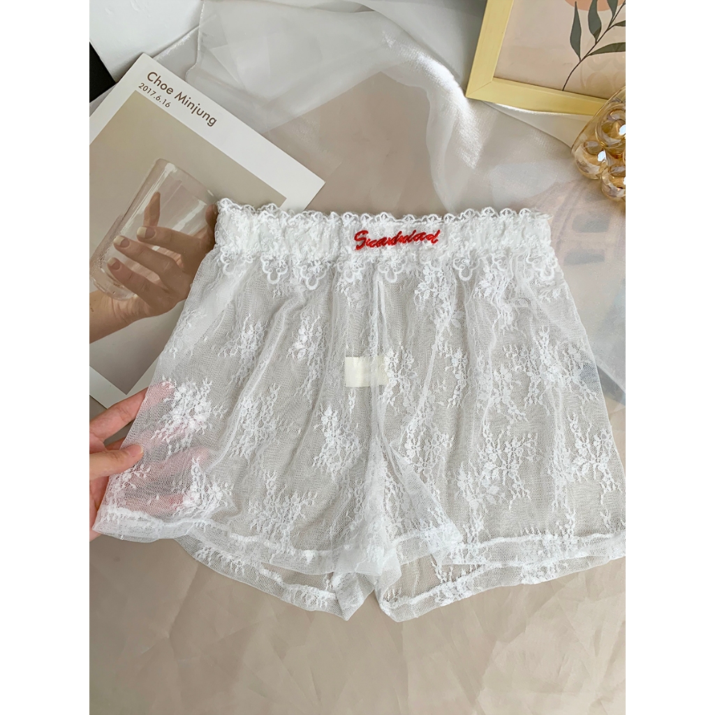 กางเกงลูกไม้  กางเกงซับใน ใส่ด้านใน ใส่ซ้อนสวยมาก ปักลายอักษร #1501143