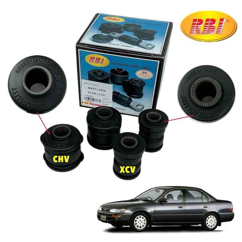 บูชปีกนก เล็ก ใหญ่ RBI Toyota AE101 EE100 AE100 AE สามห่วง / 48654-12070 / 48655-12050