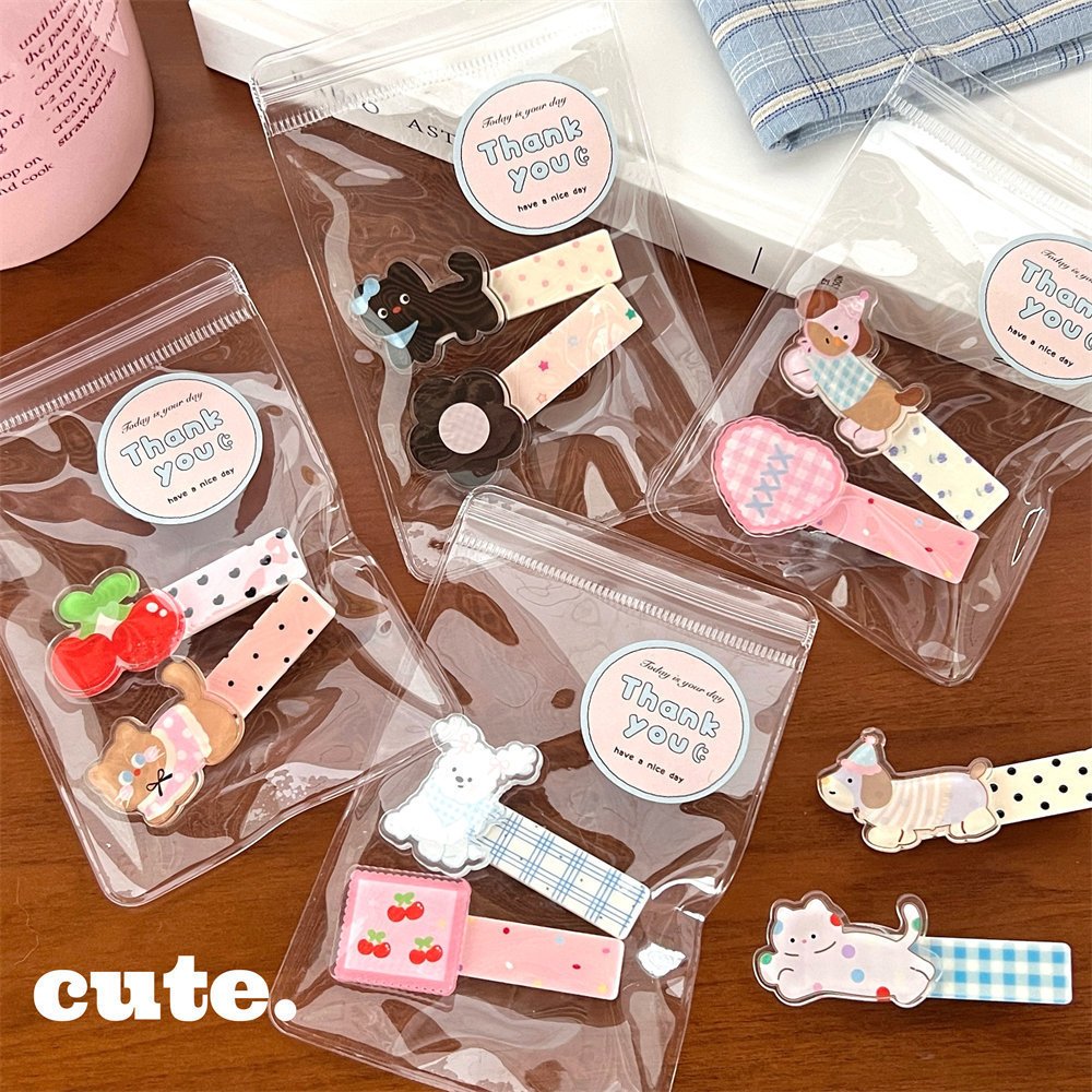 พร้อมส่ง B075 ราคา1คู่ กิ๊บติดผม ลายสัตว์คู่ หลายหลายแบบ ไตล์เกาหลี เครื่องประดับผม