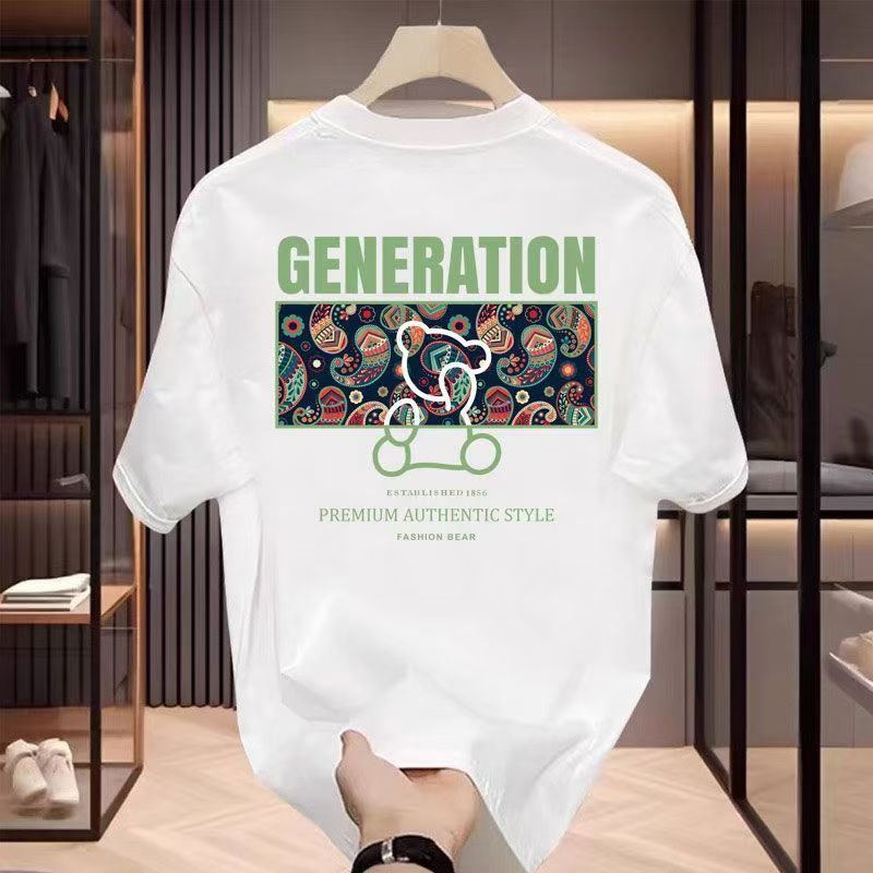 (จัดส่งตลอด 24 ชั่วโมง)Fanfei เสื้อยืดคอกลม ใส่ได้ทั้งผู้ชาย-ผู้หญิง เสื้อยืด ลายแฟชั่น มีให้เลือก 2 สี ดำ-ขาว