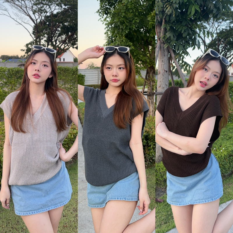 เสื้อกั๊กผ้าไหมพรมทอ ใส่กันหนาว ใส่คลุมกันแดดกันลมกันหนาวได้ ผ้านิ่มใส่สบาย ผ้ายืดเยอะมาก รุ่น กั๊กไหมพรมทอ