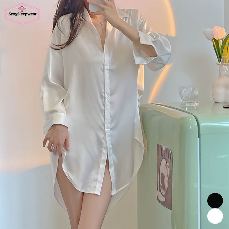 ชุดนอนเซ็กซี่ 💕💕ผ้าไหมน้ำแข็ง เสื้อยั่วแฟน เนื้อผ้าดี สวมใส่สบายและราคาถูก 🚚ส่งไวจากไทย