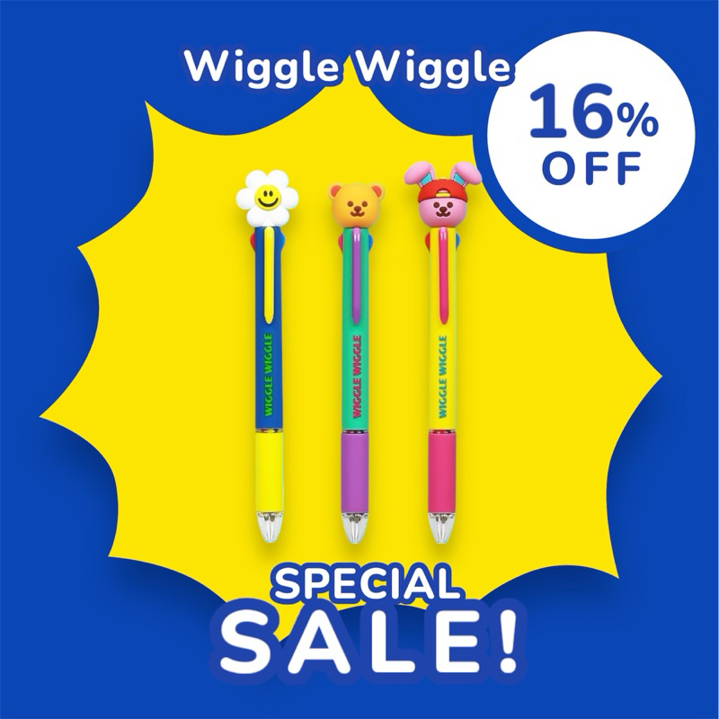 ✅ ขายดี Wiggle Wiggle Figure Multi 4 Color Ball Pen 0.7mm ปากกาลูกลื่น 4 สี