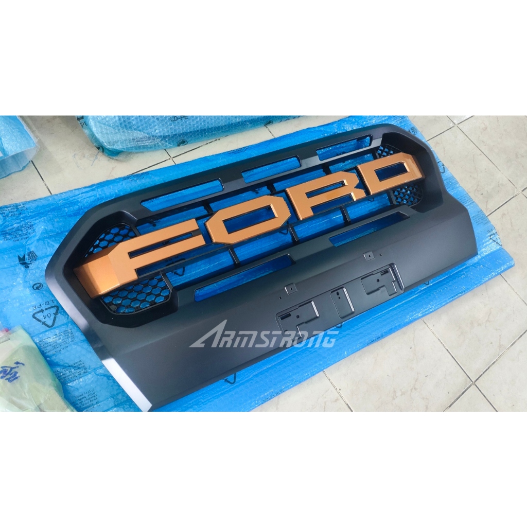 กระจังหน้า FORD RANGER 2018 2019 2020 T8 WILDTRAK โลโก้ส้ม(ทอง) *งานหนาพร้อมส่งจากไทย*