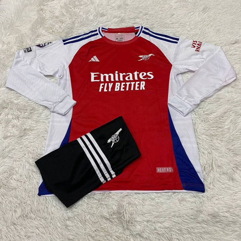 ชุดฟุตบอล Arsenal แขนยาว 2024-25 เนื้อผ้าใส่สบายดี สินค้ามีเป็นชุด (เสื้อ + กางเกง)
