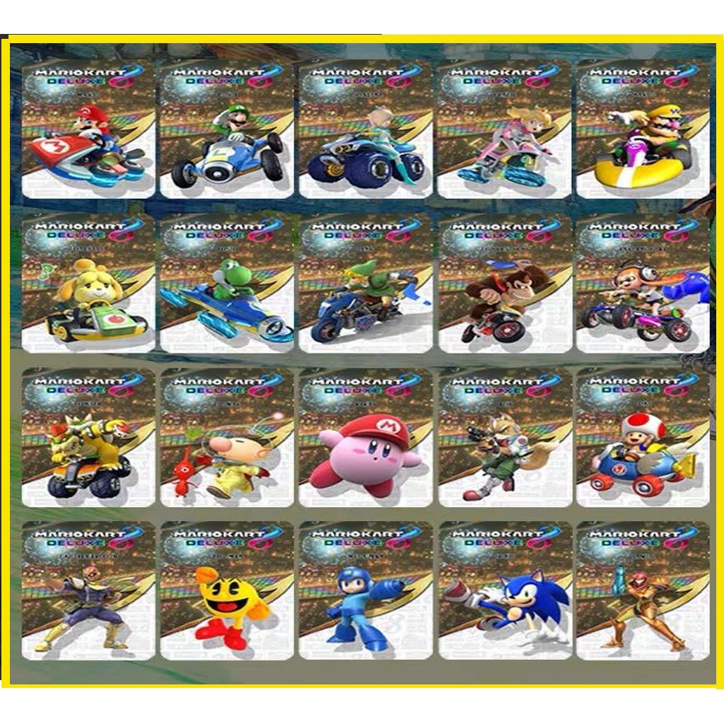 อมิโบการ์ดเกมส์ Amiibo 20pcs ใบกล่องเหล็ก Mario Kart 8 Deluxe NintendoSwitch / Wii U with Card Holder