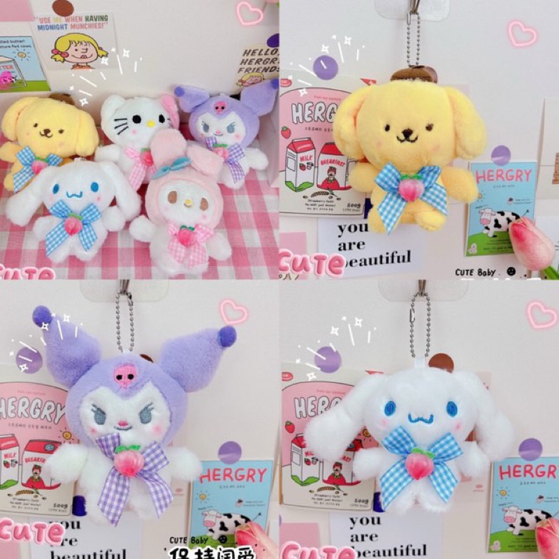 [🧤🛋️พร้อมส่ง! ] Sanrio พวงกุญแจซานริโอ้ พวงกุญแจคุโรมิ พวงกุญแจชินนาม่อน ห้อยแล้วน่ารักมาก🩰🎟️🍒