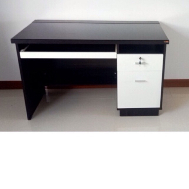 โต๊ะทำงาน โต๊ะคอม หน้า Top กระจก ขนาด 120 cm