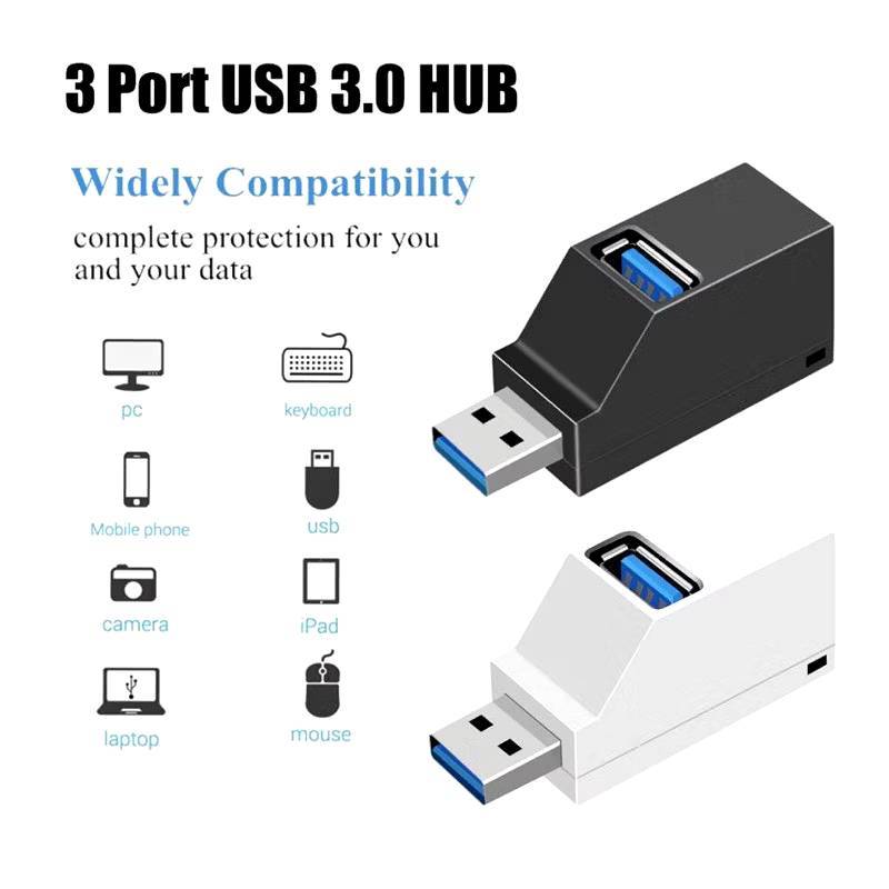 3 พอร์ต USB HUB Mini USB 2.0 3.0 HUB Splitter สำหรับ PC แล็ปท็อป U Disk Card Reader สำหรับ iPhone Xi