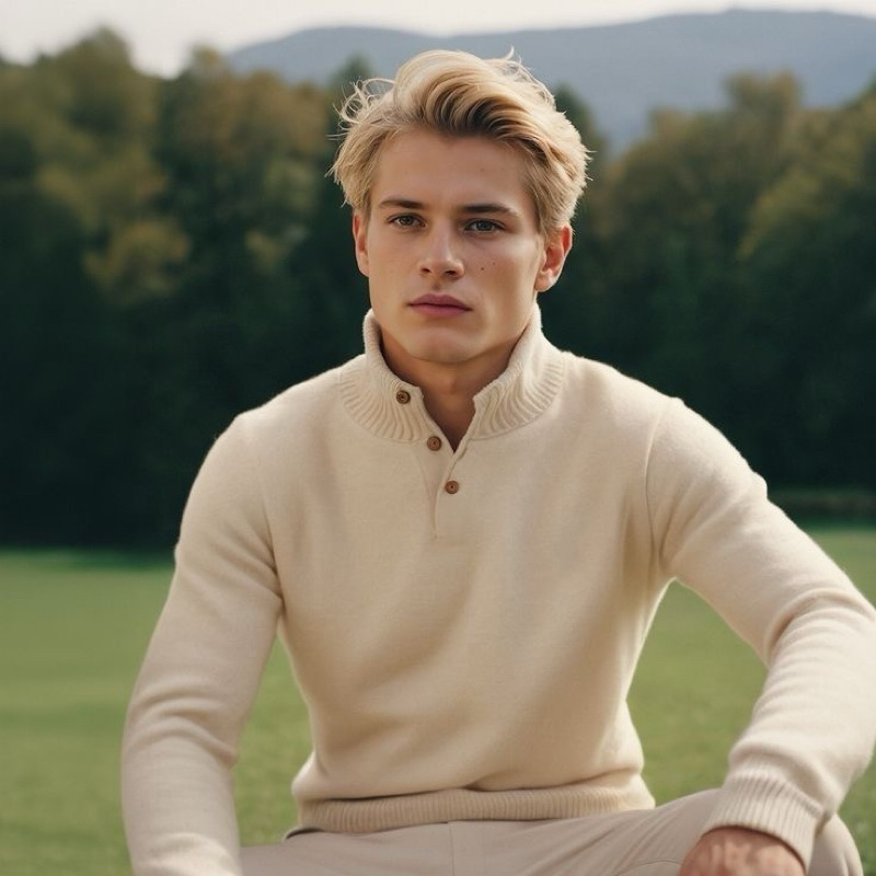 เสื้อไหมพรม ไซส์ใหญ่ L-9XL แบรนด์ส่งออก KING SIZE : Men's Big & Tall Henley Shaker Sweater