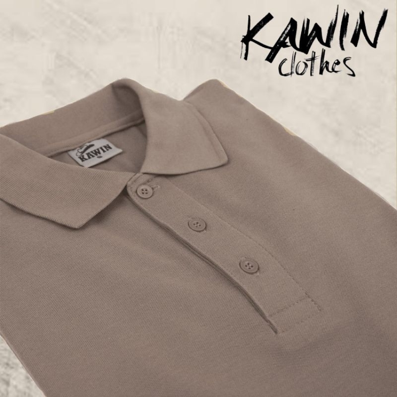 KAWIN เสื้อโปโล ผู้ชาย/ผู้หญิง Taupe สีน้ำตาลเทาหม่น ผ้าเนื้อนุ่มใส่สบายมาก