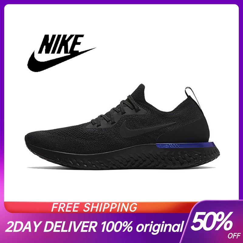 ส่วนลดเวลาจำกัดสำหรับผลิตภัณฑ์ของแท้】Nike Epic React Flyknit รองเท้าผ้าใบสำหรับผู้ชาย และผู้หญิง