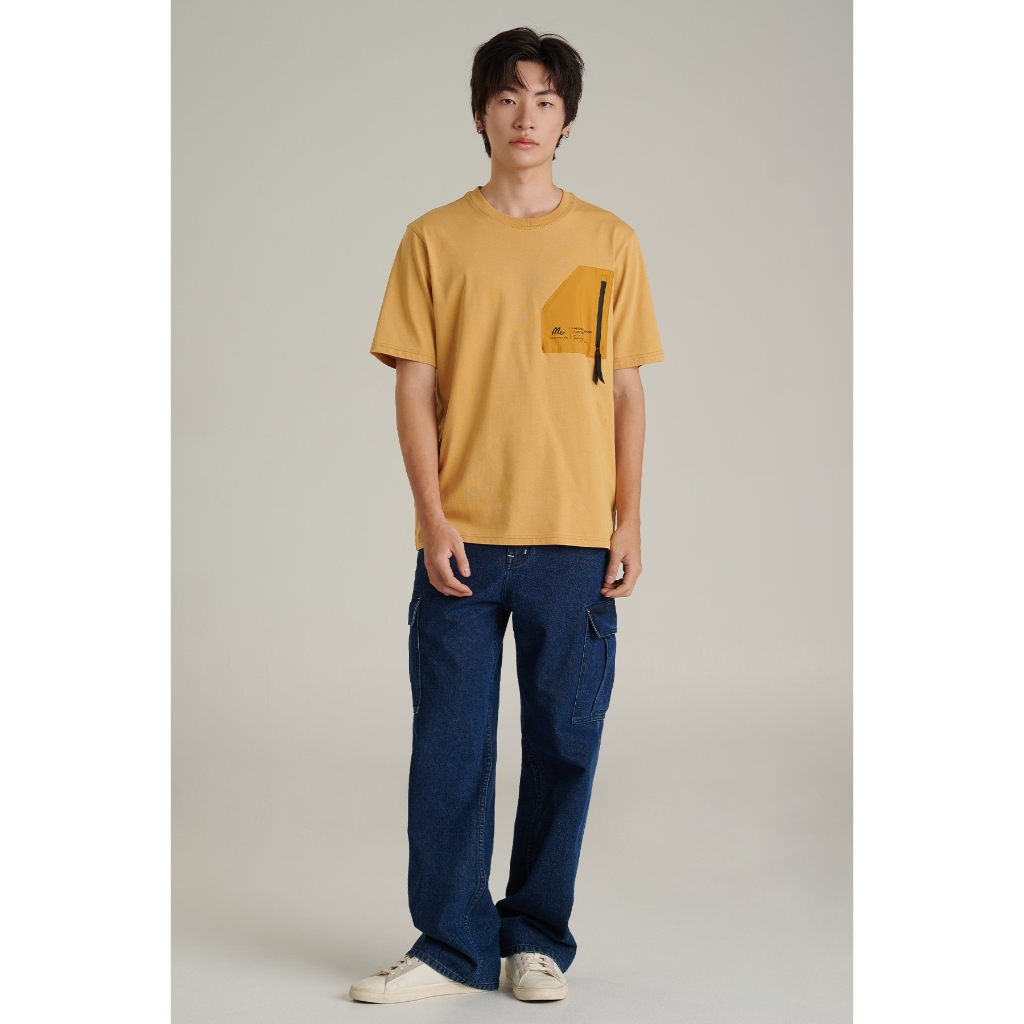 Mc jeans เสื้อยืดแขนสั้นผู้ชาย คอกลม สีกากี MTSZC67