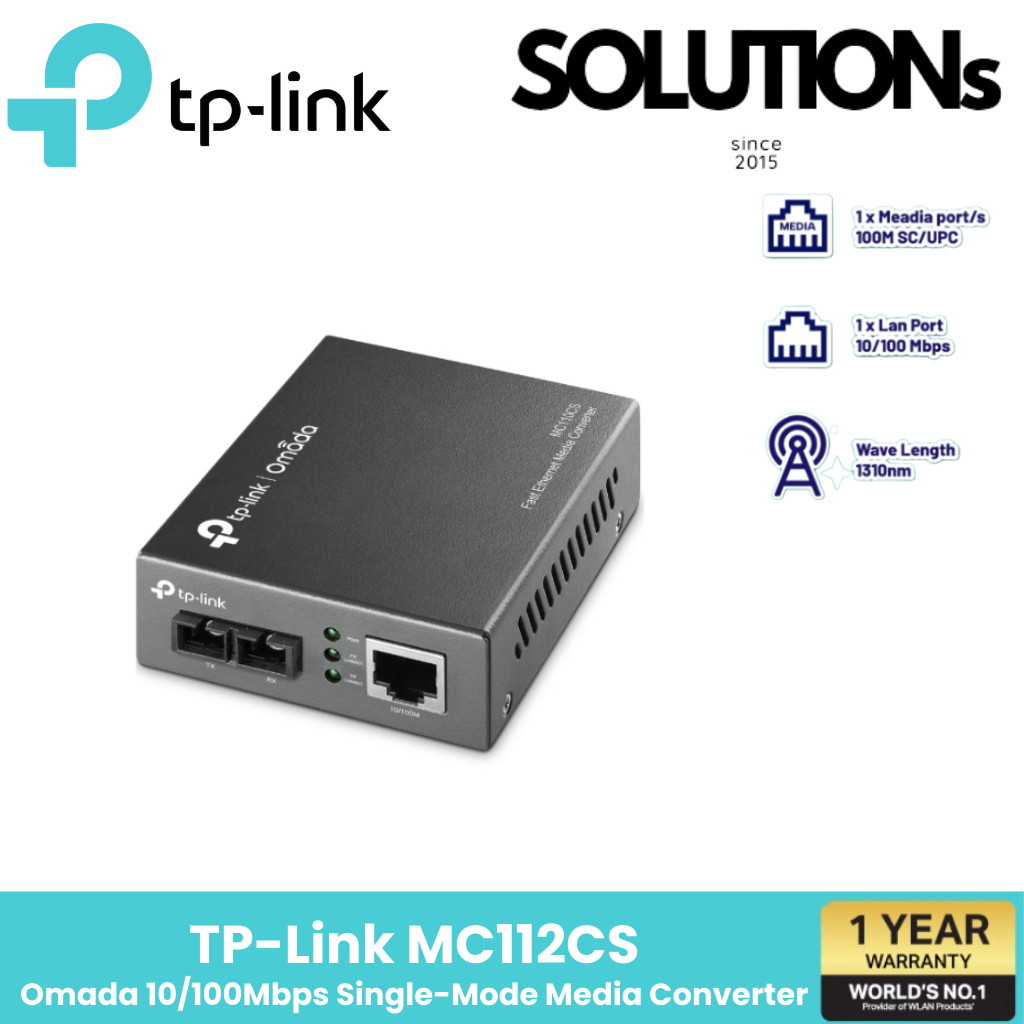 TP-Link MC112CS / MC111CS Omada 10/100Mbps WDM Media Converter รับประกัน 1 ปี ศูนย์ไทย TP-Link Thail