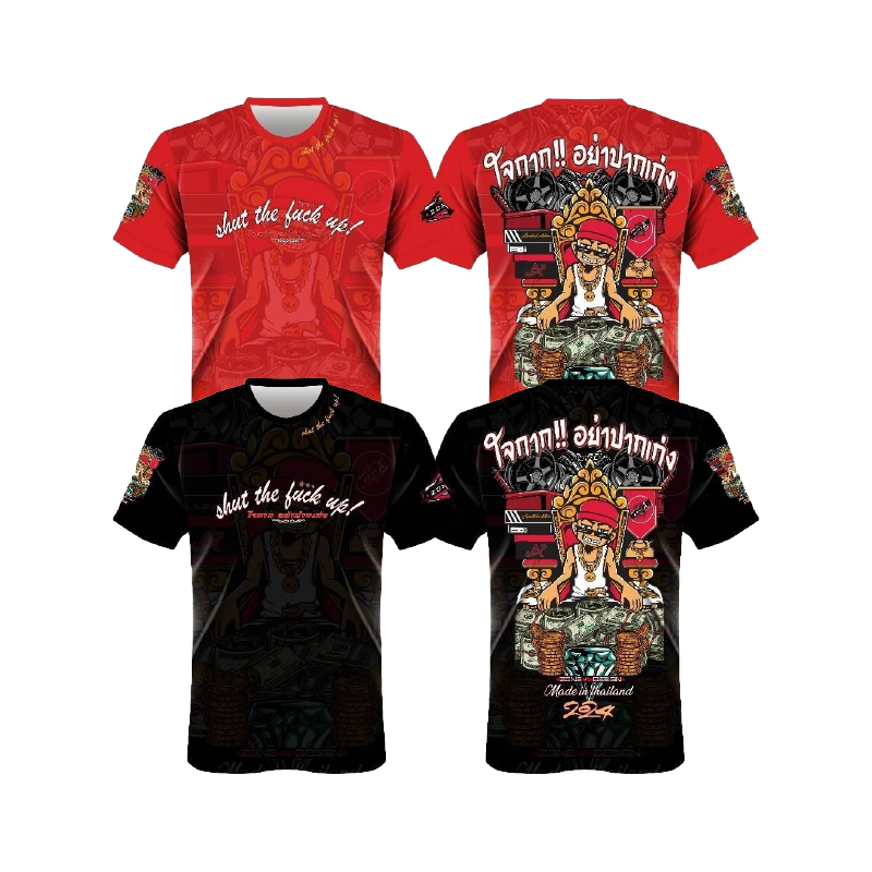 เสื้อกีฬาพิมพ์ลาย เสื้อแขนสั้น คอกลม มีให้เลือกหลายสี S-5XL