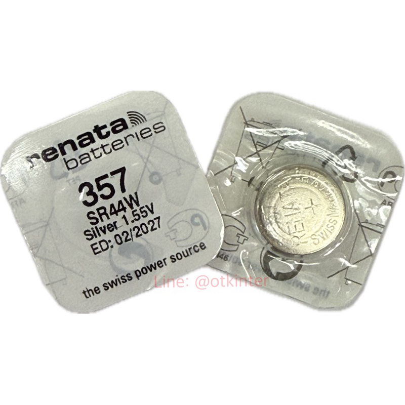 ถ่านRenata 357หรือSR44W 1.55V 1ก้อน ของแท้ ล็อตใหม่ล่าสุด