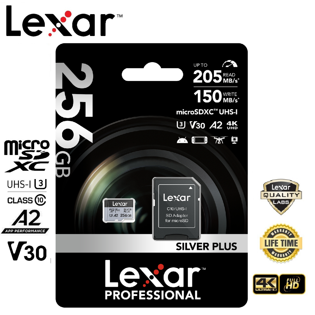 Lexar 256GB Micro SDXC Professional Silver Plus (205MB/s)
