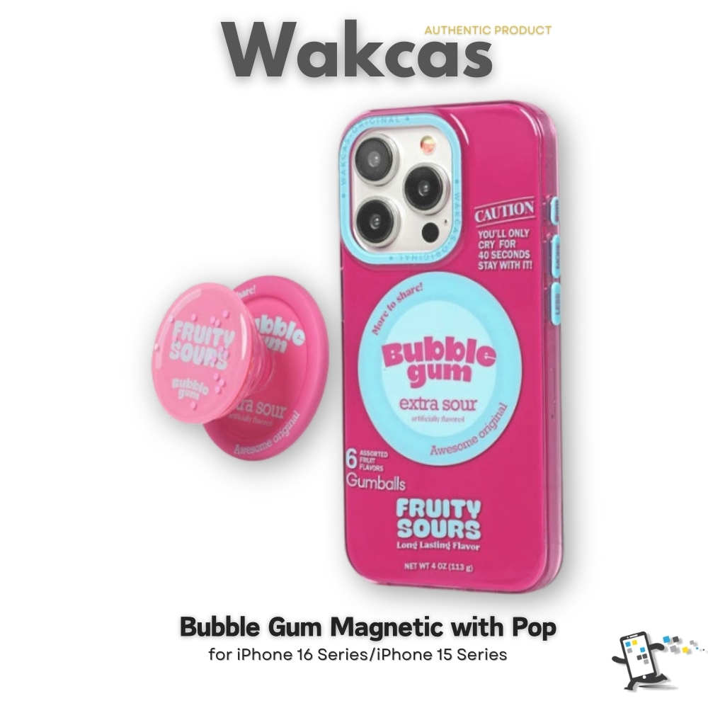 Wakcas Bubble Gum Magnetic with Pop เคสสำหรับ iPhone 16 Series, และ iPhone 15 Series