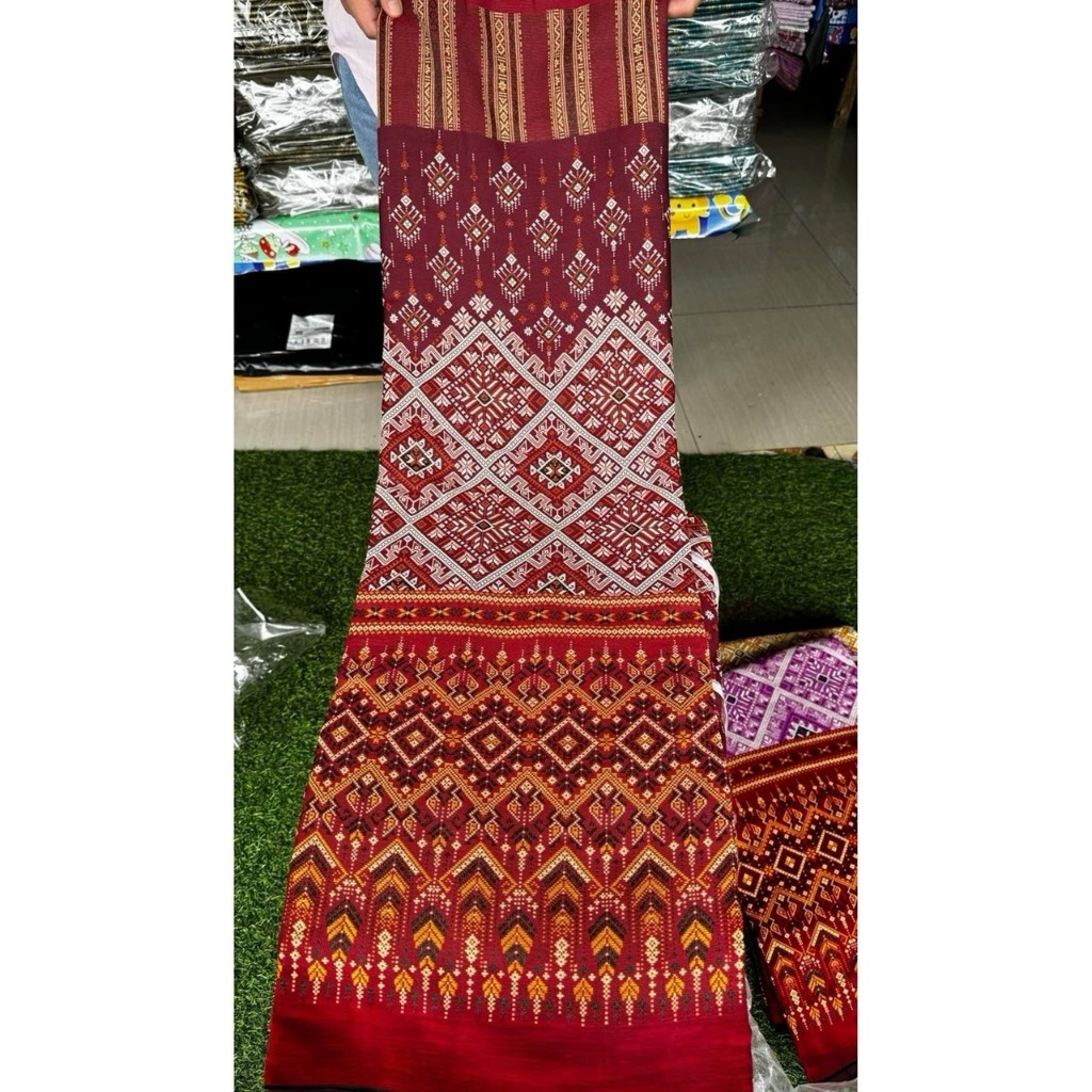 ผ้าถุงลายแพรวา แพรวาพันมหา / ผ้าถุงภูไท / มีเชิง ทอเครื่อง สวยมาก - รูปที่ 3
