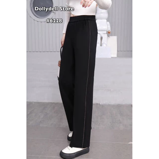 6228 กางเกง Dolly Dell ทรงตรงแต่งแถบ เพรช สวยมาก