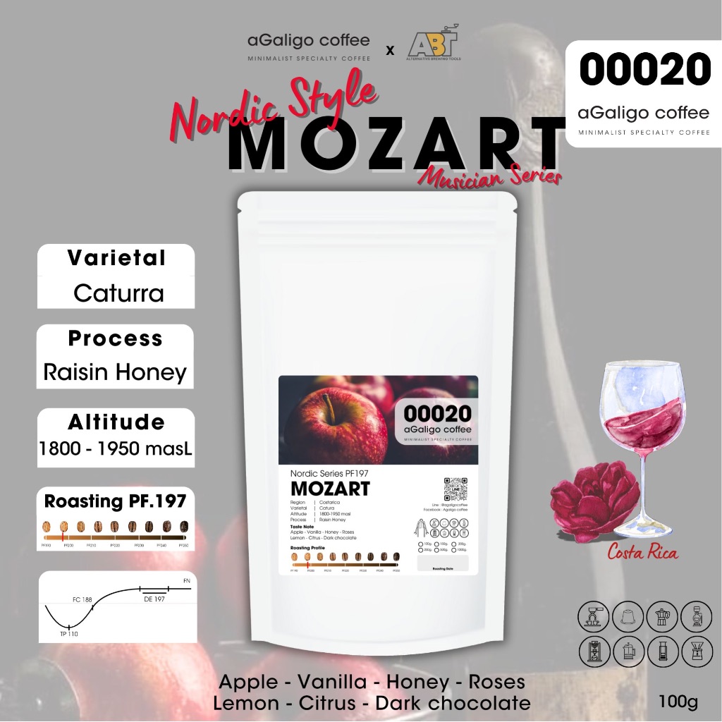 เมล็ดกาแฟ MOZART (Nordic Series PF.197) Musician Series by Costa Rica Agaligo coffee Factory House