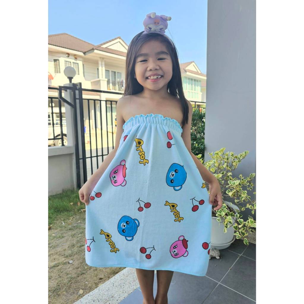 Keekie Kiddie Shop กระโจมอก ผ้าขนหนู เด็ก 4-7 ขวบ ผ้าไมโครไฟเบอร์ เนื้อหนานุ่ม พร้อมส่ง