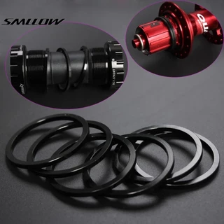 FMFXTR แหวนรองโม่/กระโหลกกลวง จักรยาน ความหนา 1.5/2/2.5mm. Aluminium Alloy Lightweight Flywheel Hub Spacers (สีดำ)