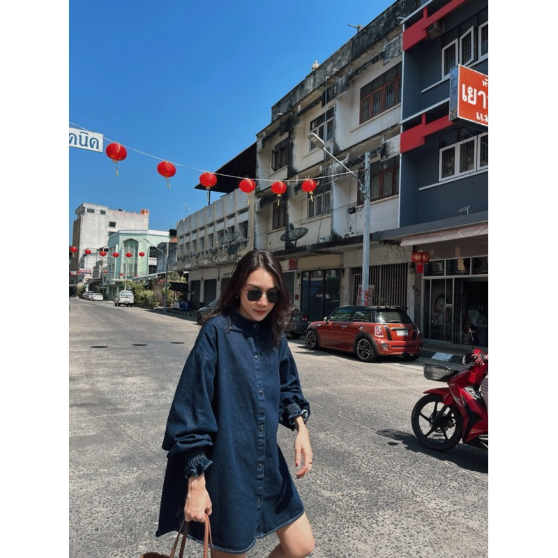 Denim dress งานเดรส น่ารักมาก ร้าน jin.bkk