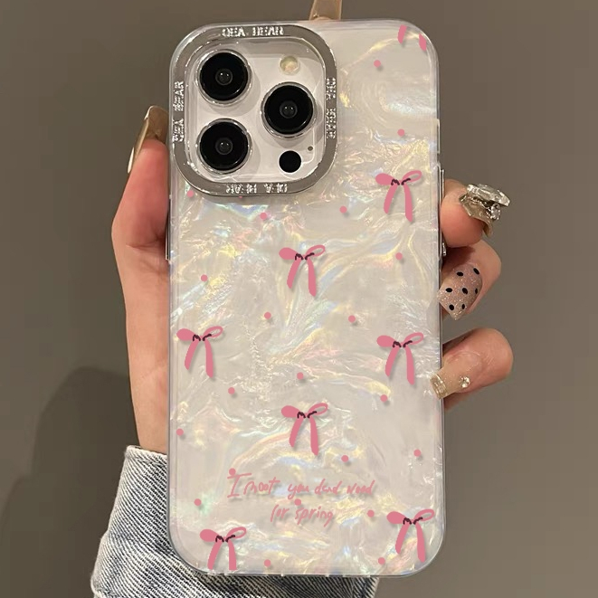🔥GOOD🔥ส่งจากไทย เคสไอโฟน เคสโบว์สีเงินสีใสกากเพชร สำหรับรุ่นไอโฟน 16 7P 16PRO x xr xsmax 11 14 12 13 15 Pro max 16 Pro