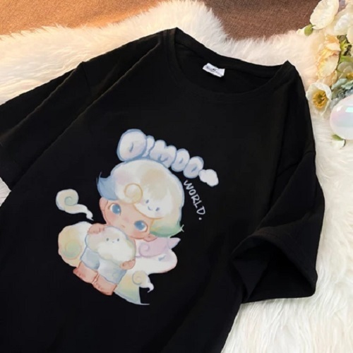 Top.street เสื้อยืด beautiful พิมพ์ลาย t shirt oversize คอกลม แขนสั้น ทรงหลวม ใส่สบาย เสื้อ แฟชั่น สไตล์เกาหลี