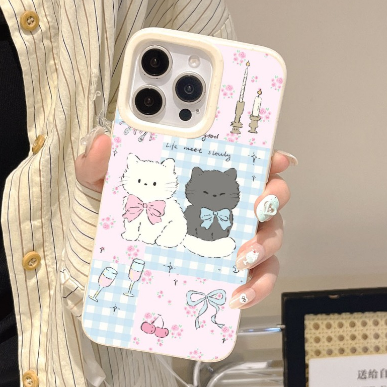 จัดส่ง24ชม เคสไอโฟน16 15/ 13/12/14 /11Plus Pro Max 8/7 Plus X/XR น่ารัก ลูกแมว นิ่มกันกระแทก วัสดุซิลิโคน กันตก case