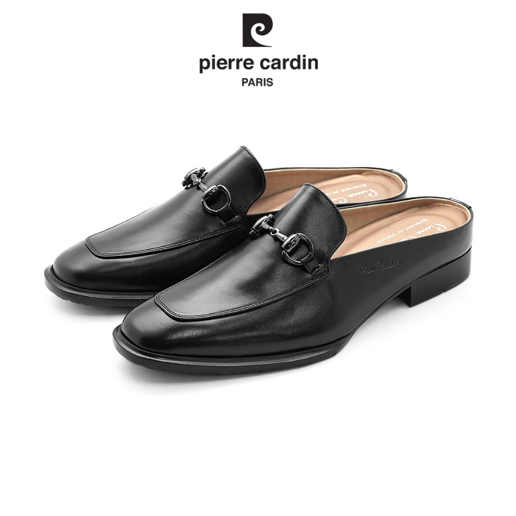 Pierre Cardin รองเท้าคัทชูผู้หญิง ส้นแบน ผลิตจากหนังแท้ สีดำ รุ่น 30TC114