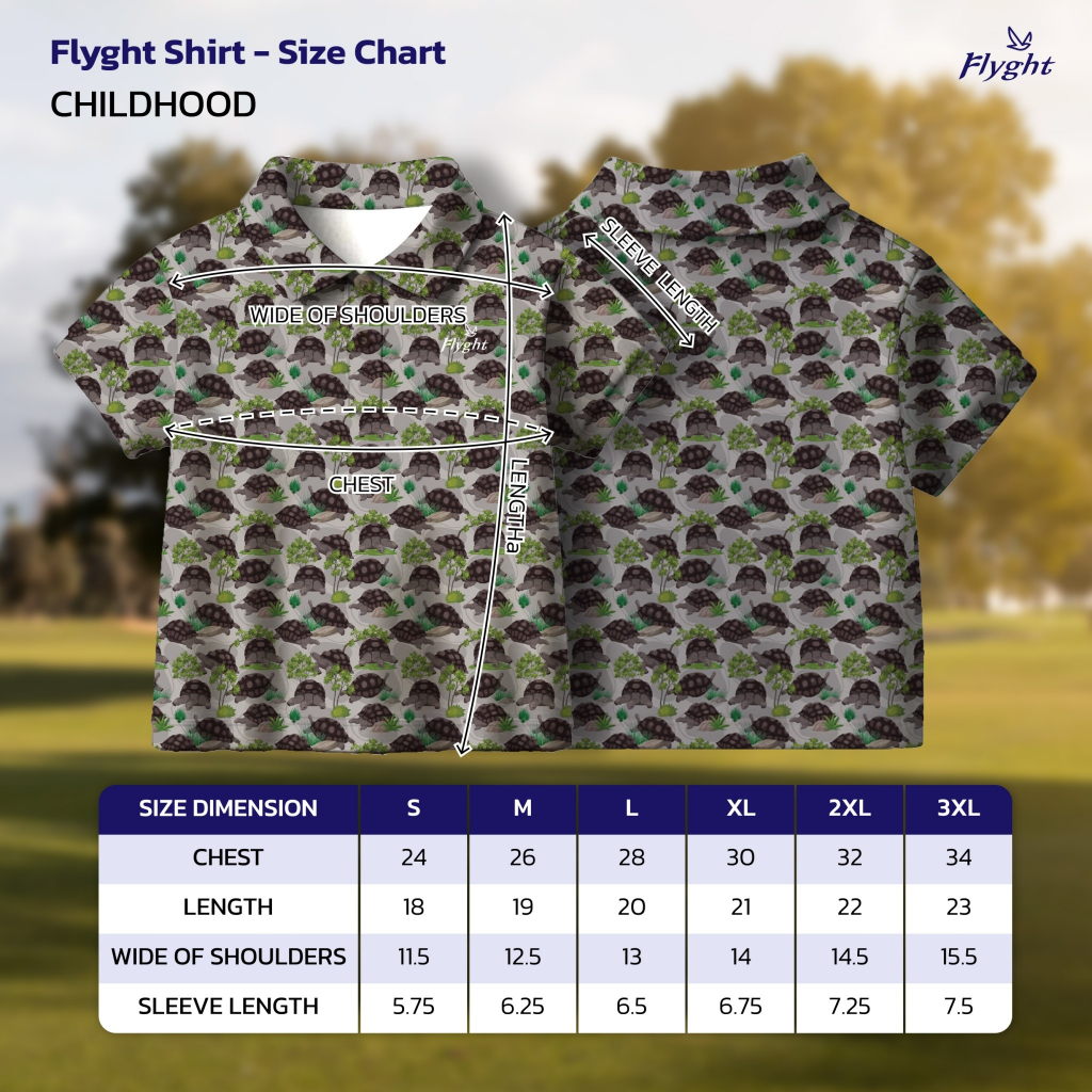 เสื้อกอล์ฟเด็ก Flyght Kid Polo Golf Shirt Authentic Tortoise Lover