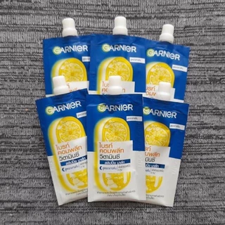 (1กล่องx6ซอง) GARNIGR การ์นิเย่ ไบรท์คอมพลีทสิตามินซี/ซากุระโกลว์ เซราไมด์ เซรั่ม-ครีม ทาหน้า SPF30PA+++