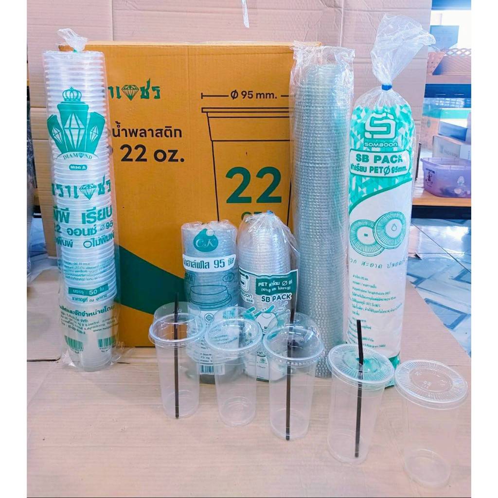 แก้วพลาสติก แก้ว 22 ออนซ์  ปาก 95 mm. เรียบใส ตราเพชร ยกลัง 1,000 ใบ - รูปที่ 7