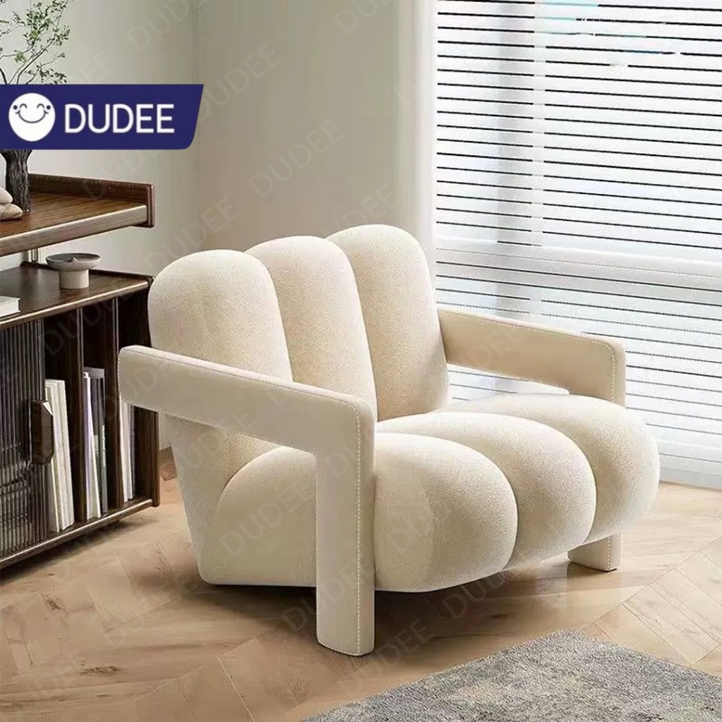 DUDEE เก้าอี้โซฟา รุ่น SF-68 สไตล์มินิมอล ผ้าขนแกะเทียม นุ่มนั่งสบาย เรียบหรู