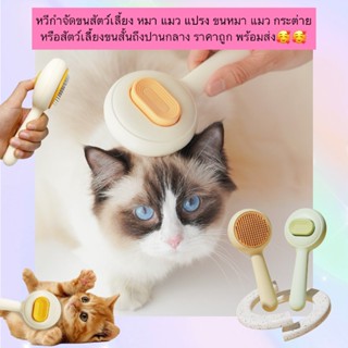 PP-640 หวีกำจัดขนสัตว์เลี้ยง แบบกดปล่อยขนได้ สำหรับหมา แมว ก…