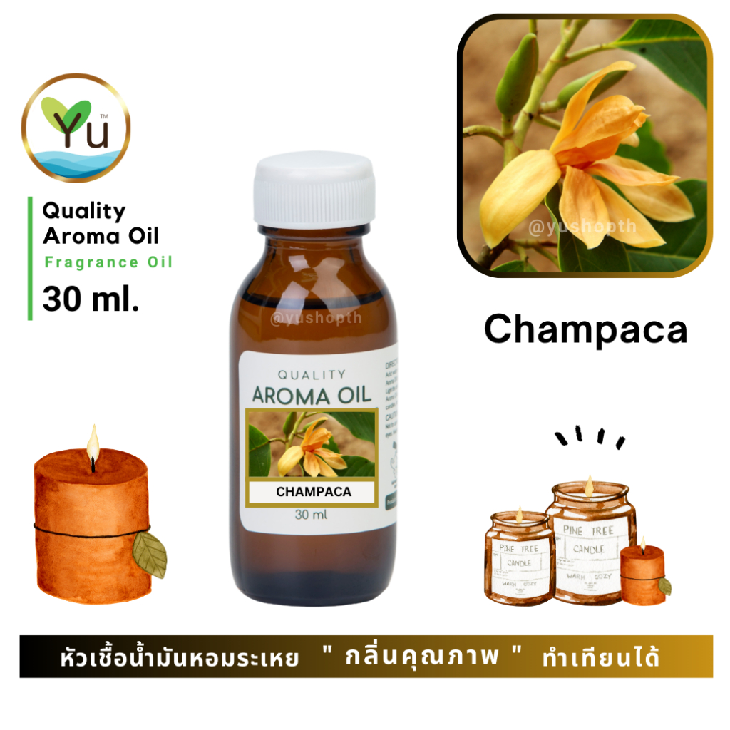 🌟 30-60 ml.🌟 กลิ่น Champaca (Crimson Silk) กลิ่นดอกจำปา 🌟 หัวเชื้อ น้ำมันหอมระเหย กลิ่นคุณภาพ | Quality Aroma Oil