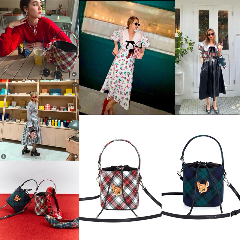 Ploy Chava x OandB Lolita Baby Bag กระเป๋าใบเล็กกระทัดรัดที่มีผลิตจากวัสดุผ้าลาย Tartan สวยมาก
