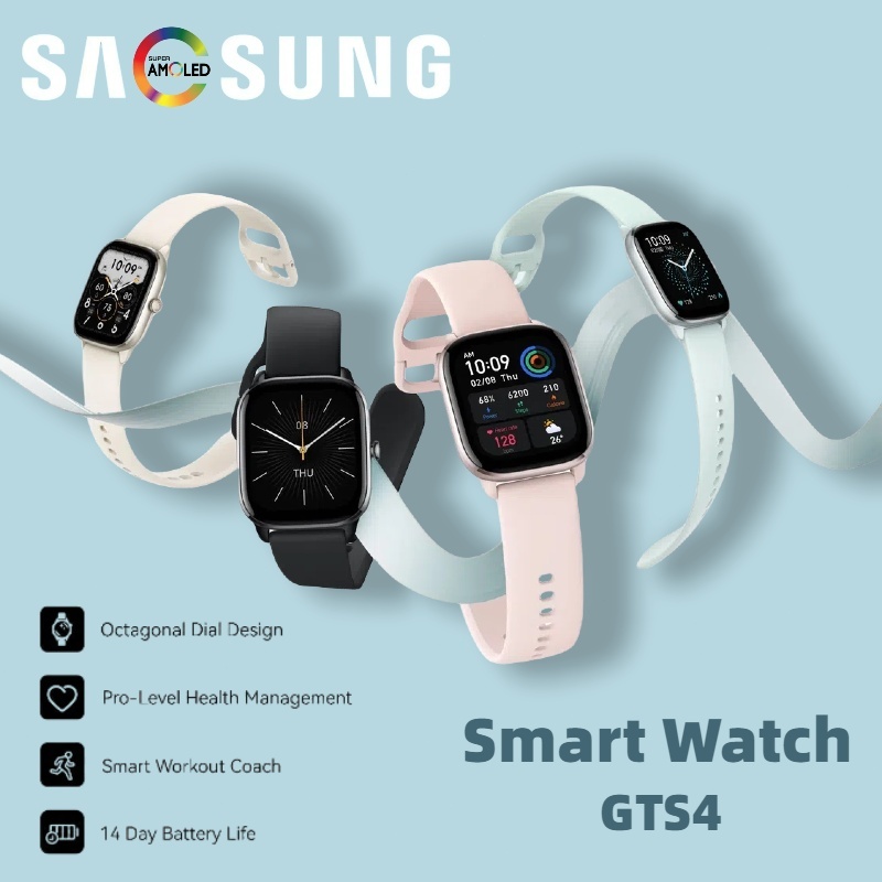 【สแตนด์บายนานเป็นพิเศษ】COD SMART WATCH GTS4 รองรับ Android IOS, หน้าจอ HD 1.82 นิ้ว, โทรผ่านบลูทูธ