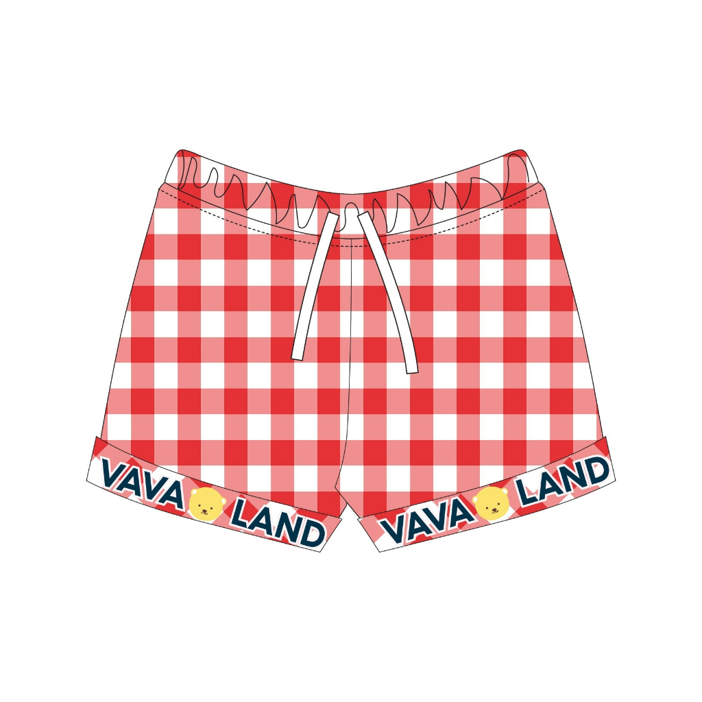 Thelandofvava : VNYP001701 (แดง)  กางเกงขาสั้นเด็ก ALPHABET  ลิขสิทธิ์แท้จาก vava