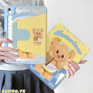 🪐24 ชั่วโมงเคส🪐case iPad Gen11 Pro11 2024 Air6 11 ที่ใส่ปากกา Butter Bear เคสiPadหมุน 360°Gen10 Air7