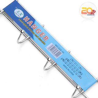 20warehouse ตะขอติดผนัง 10 หัว ขนาด 60 cm. ตะขอแขวนของติดผนัง ตะขอแขวน 10 หัว ที่แขวนของแบบติดผนัง