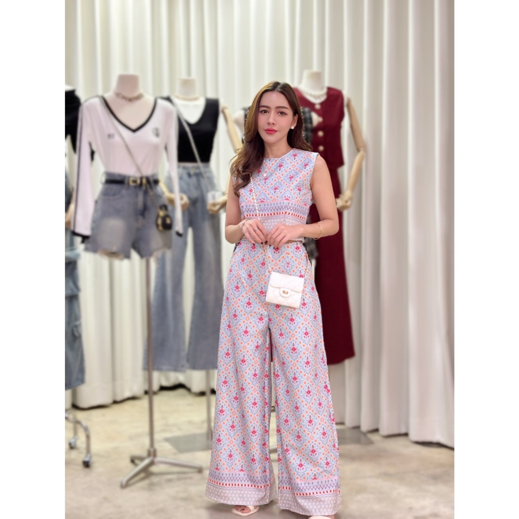 3137-Mabel set เซตแขนกุดกางเกงกระบอกใหญ่