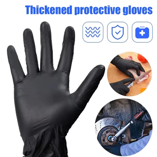 (สีดำ) ถุงมือยางไนไตรแท้ ถุงมือดำช่างสัก Glove Black งานในครัว งานอเนกประสงค์