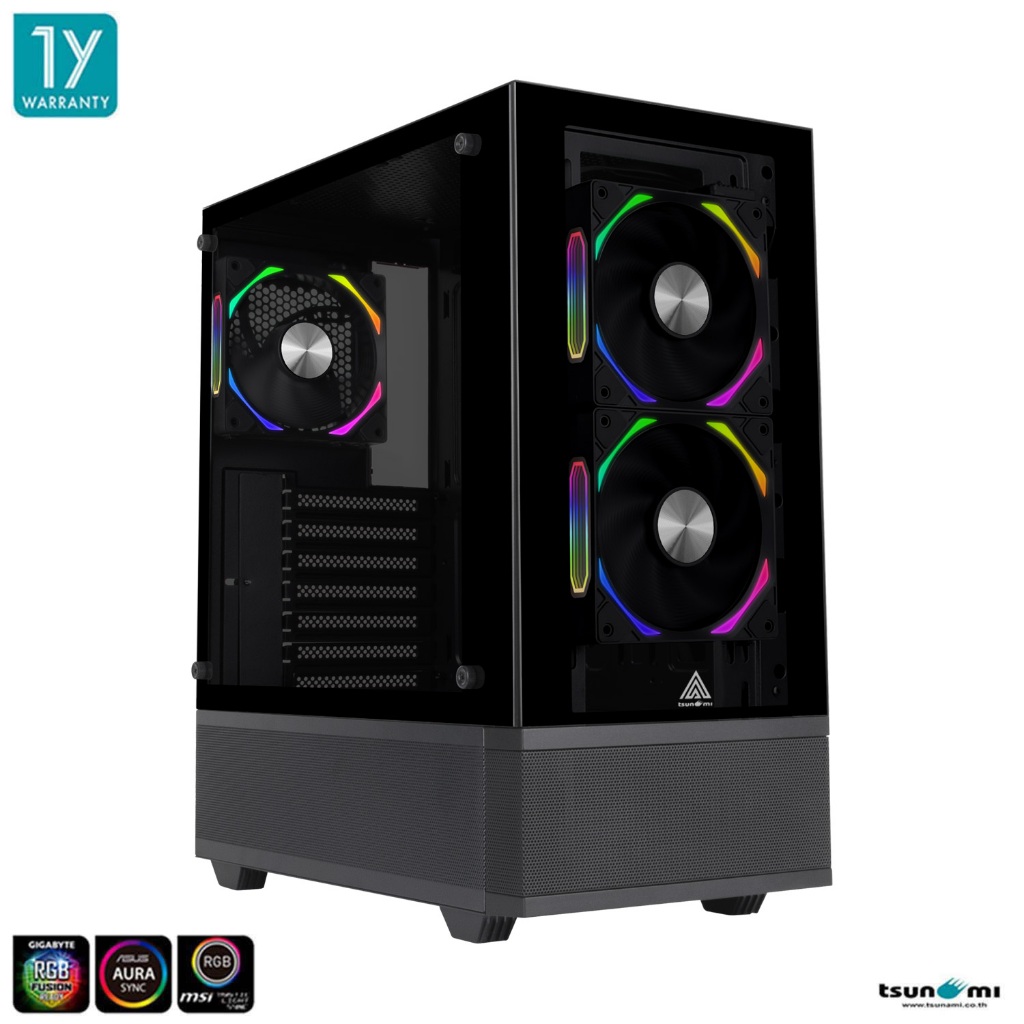 เคสคอมพิวเตอร์ Tsunami Adventure L26-G Panorama Gaming Case with 1266 ARGB Cooling Fan X3 รับประกันสินค้า 1 ปี